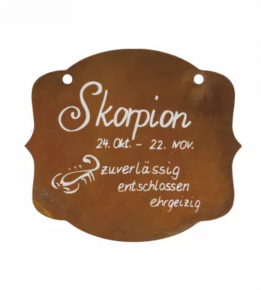 Sternzeichen "Skorpion" | Rosttafel | H. 13 cm